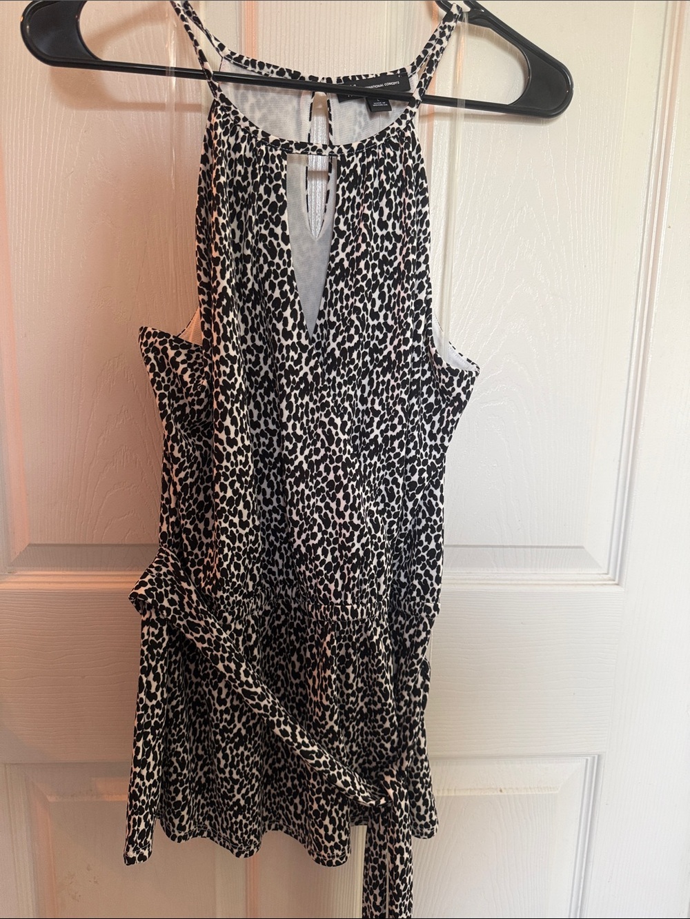 INC International Concepts Black and White Animal Print Tank Top